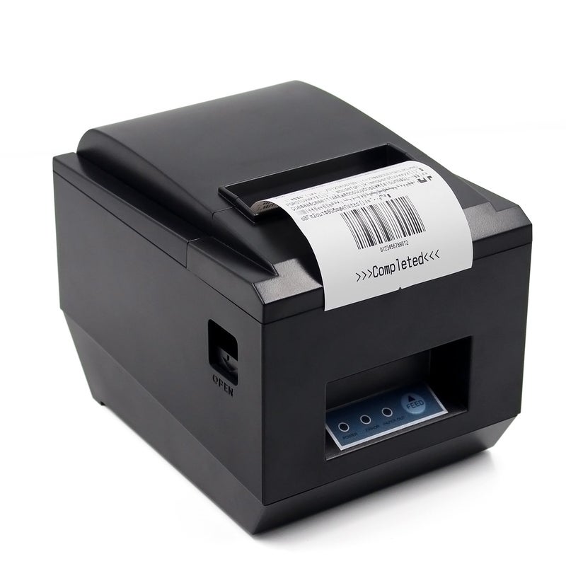 symcode POS Thermal Receipt Printer Ethernet/LAN, & Serial Port - Auto Cutter - Cash Drawer Port - Paper Width 3 1/8" (80mm) - Works on Windows XP/Vista/7/8/8.1/10 Uses - Image 1
